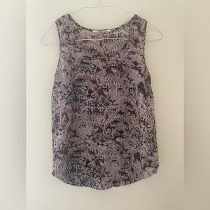 Tramp Wild Cat Print Tank Top - Black and Pink